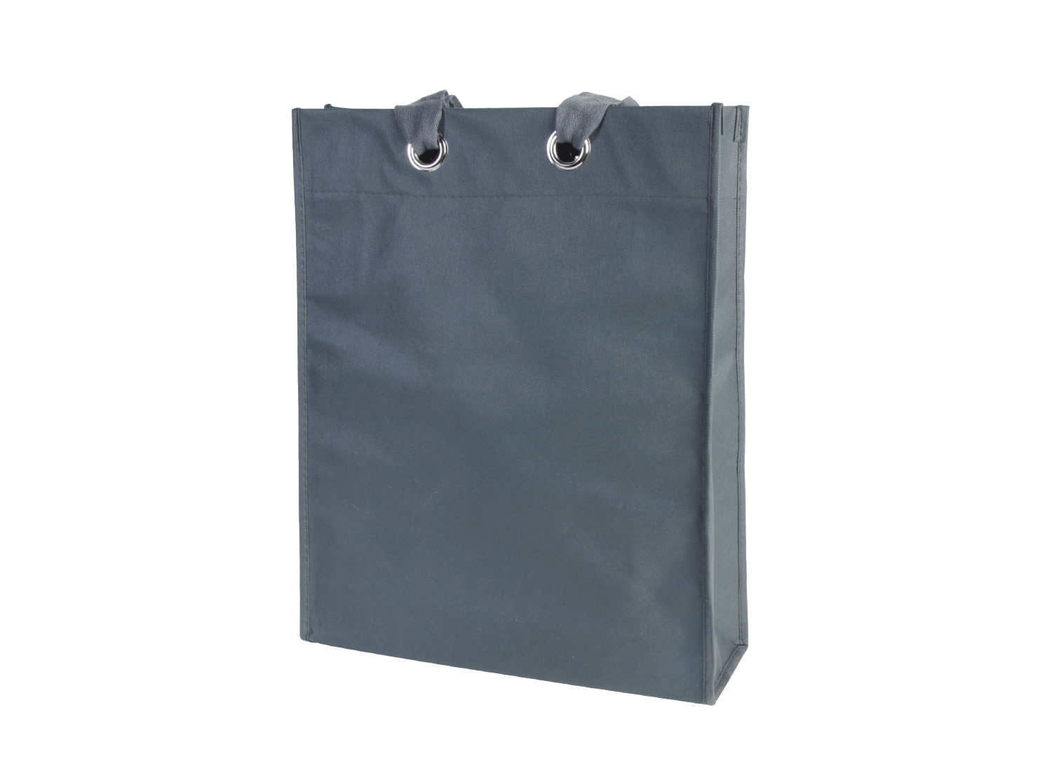 Draagtas non-woven grijs met blauwe binnenkant