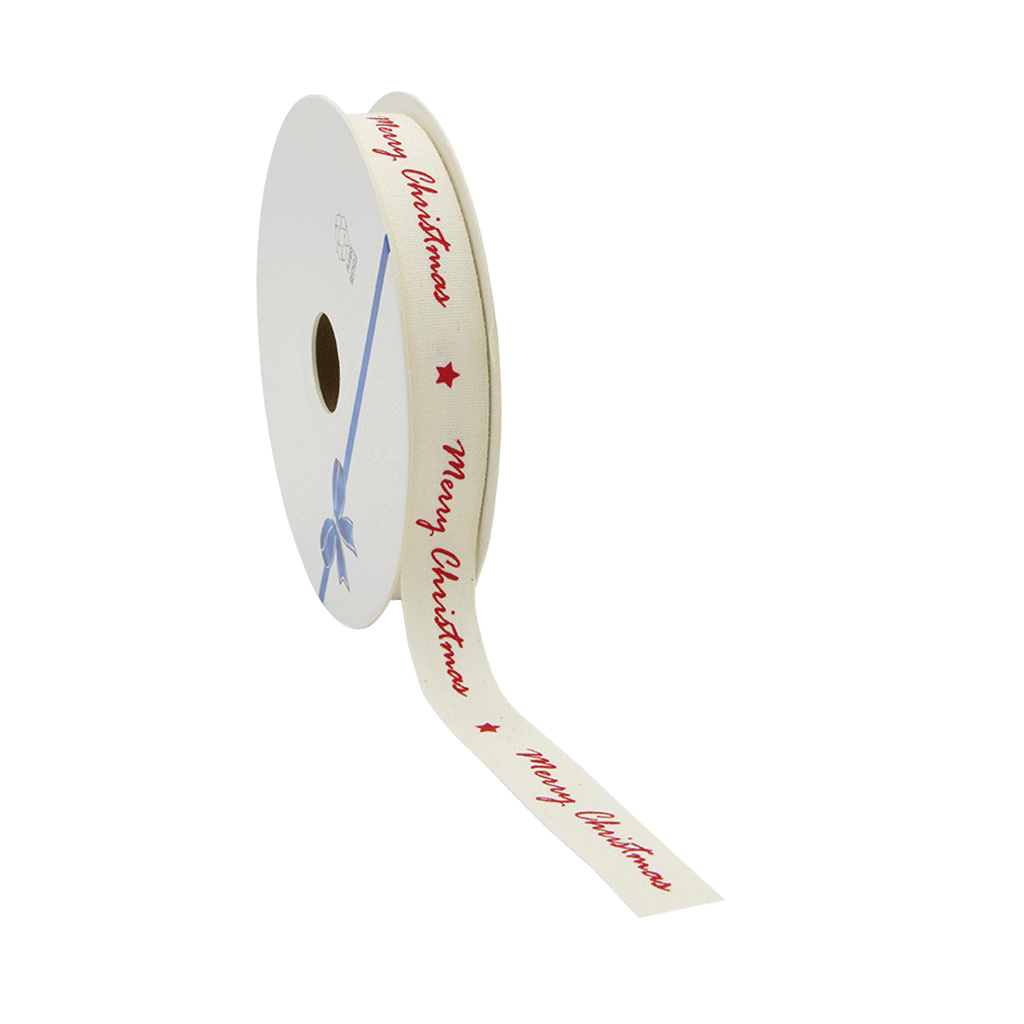 Lint Merry Christmas creme rood