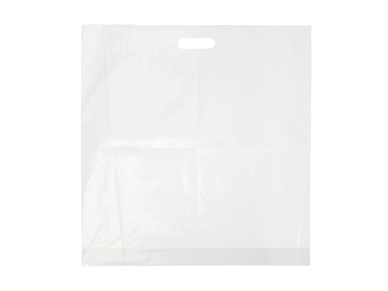 Witte plastic draagtas middel