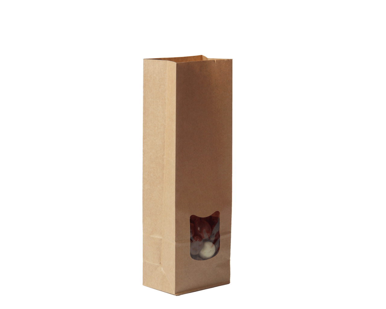Blokbodemzak bruin kraft met venster