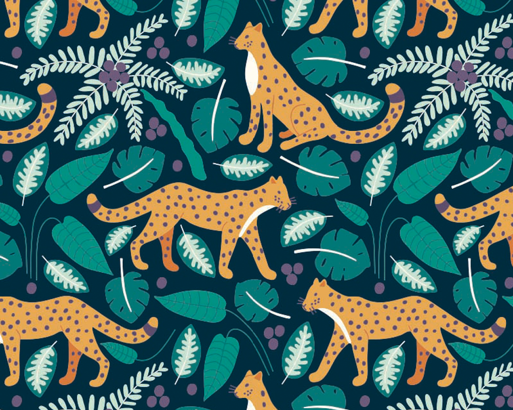 inpakpapier wildlife dark green