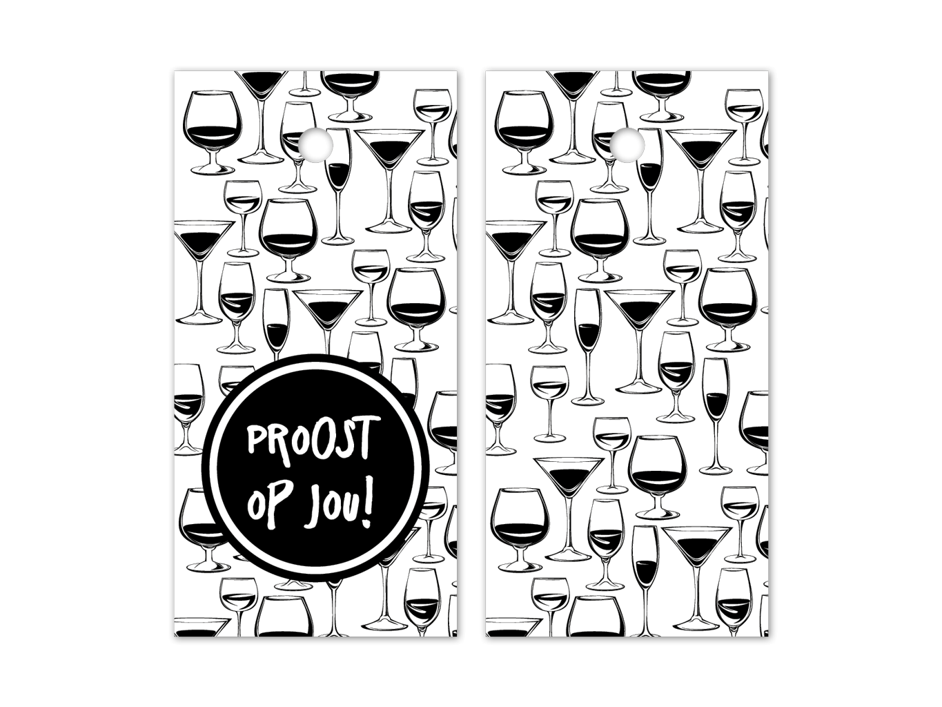 Hangkaartjes labels proost op jou