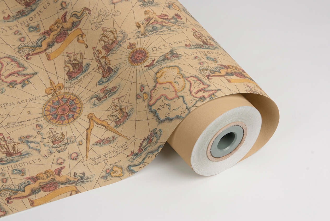 inpakpapier ocean map