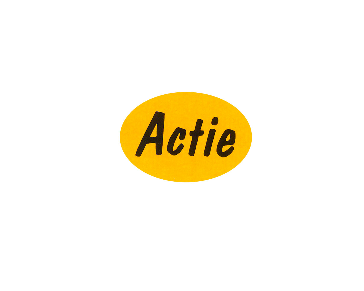 Etiket 'Actie' Fluor Oranje 