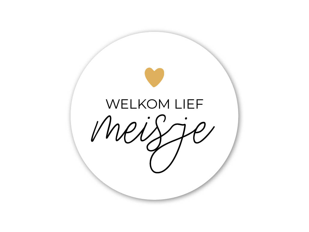 etiket welkom lief meisje