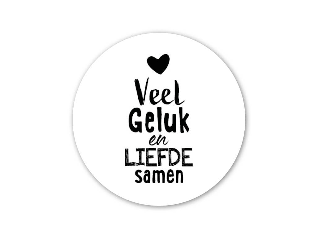etiket veel geluk en liefde samen