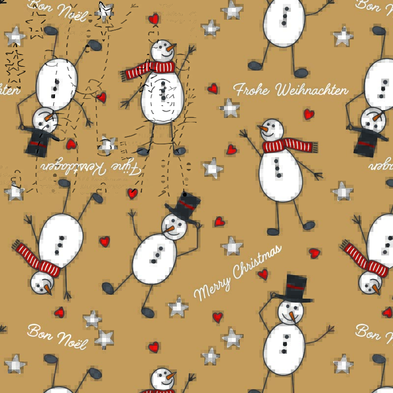 inpakpapier kerst snowman