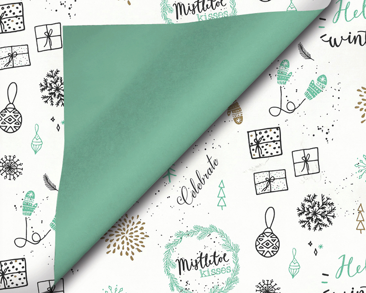 inpakpapier kerst under the mistletoe