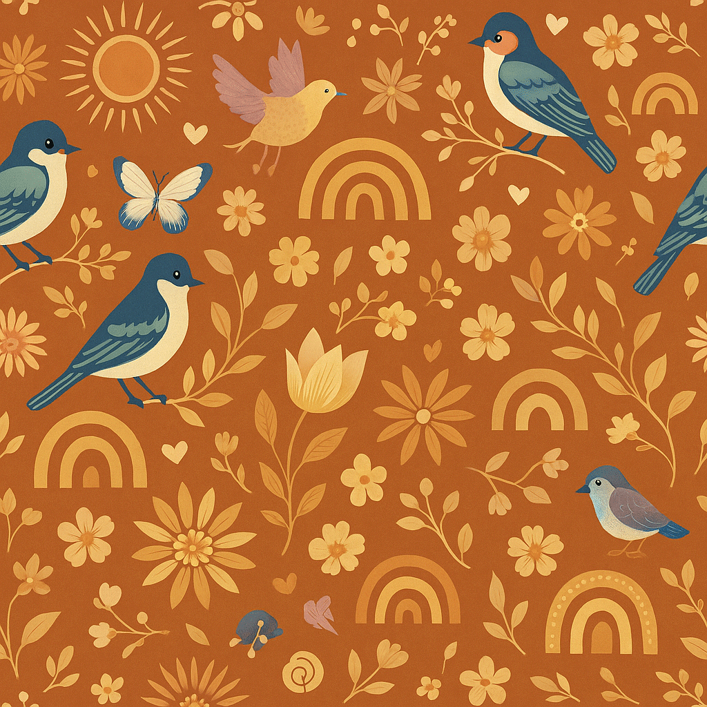 inpakpapier boho birds