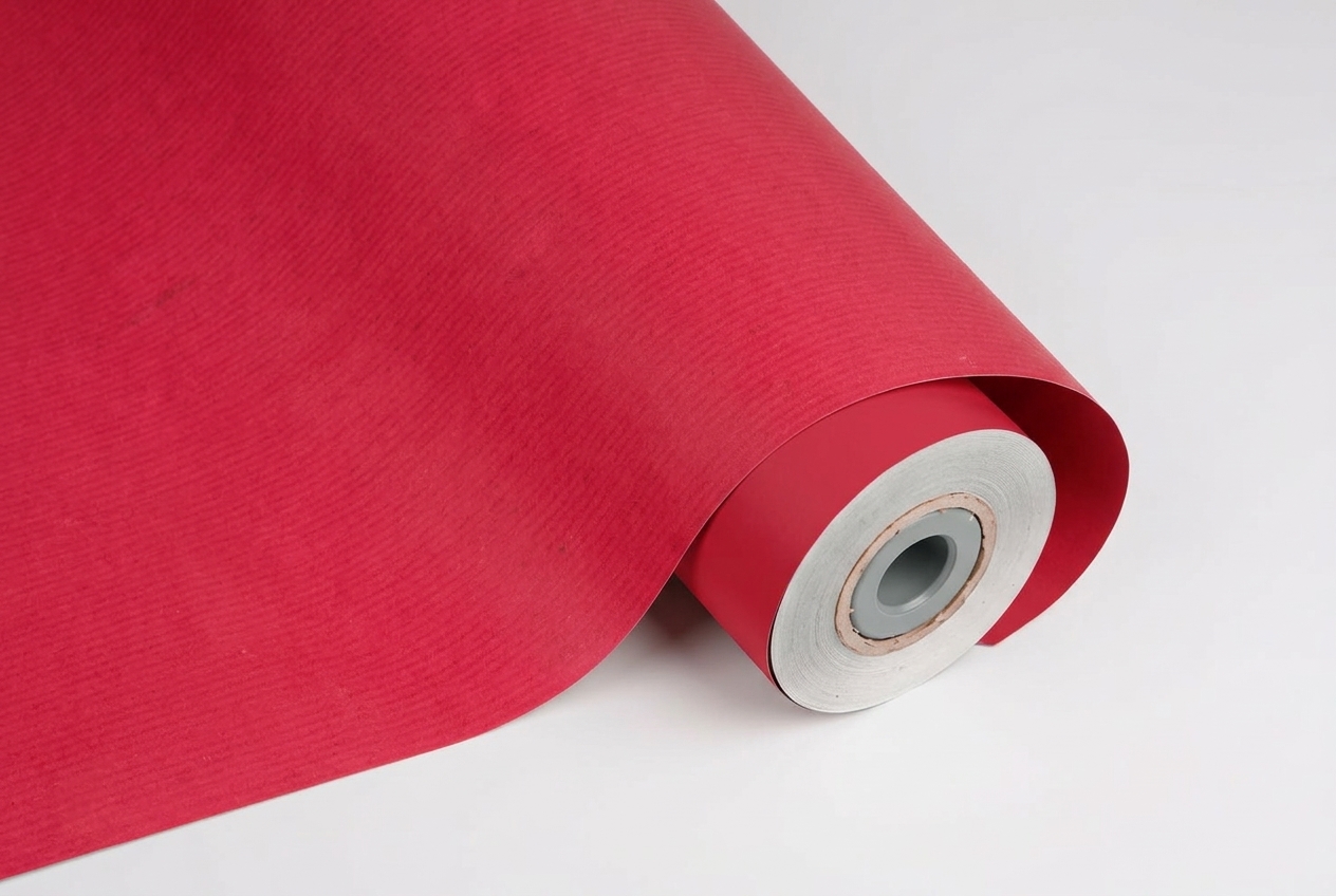 Inpakpapier rood kraft uni