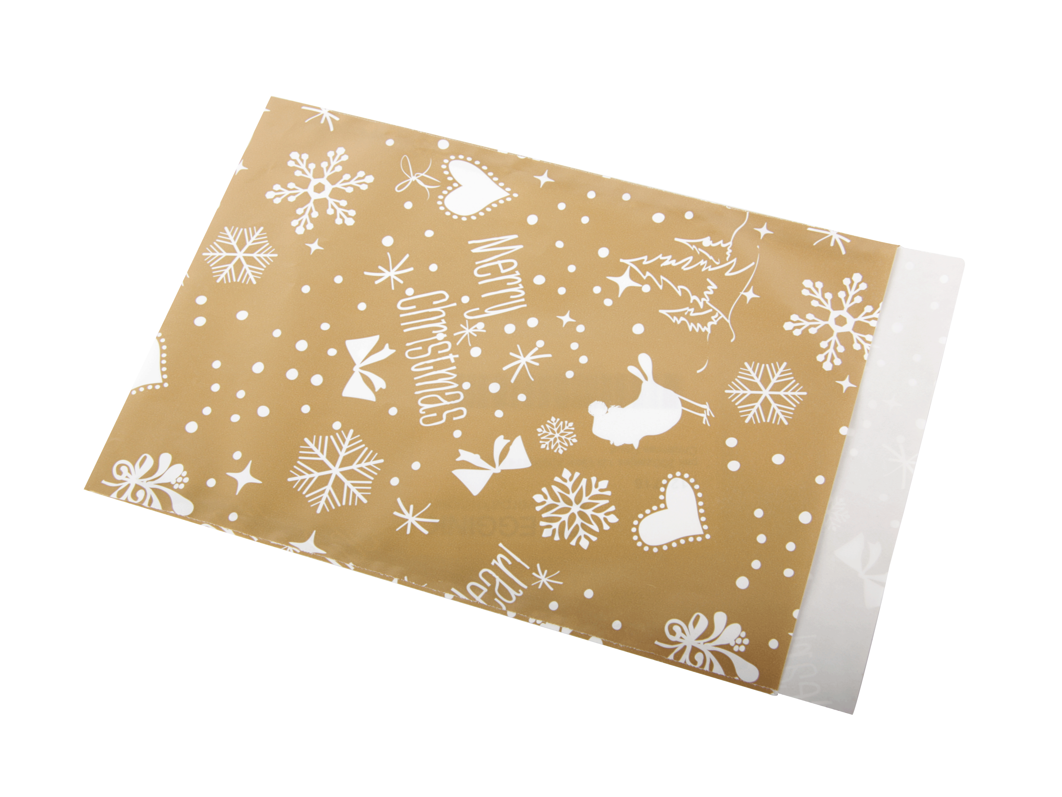 cadeauzakje kerst merry christmas goud