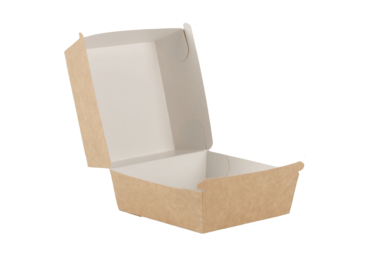 Hamburger bakje of box naturel kleurig