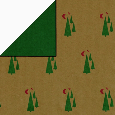 Inpakpapier Kerstboom Groen Kraft