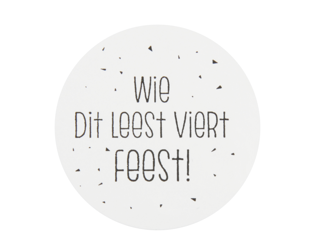 Etiket wie dit leest