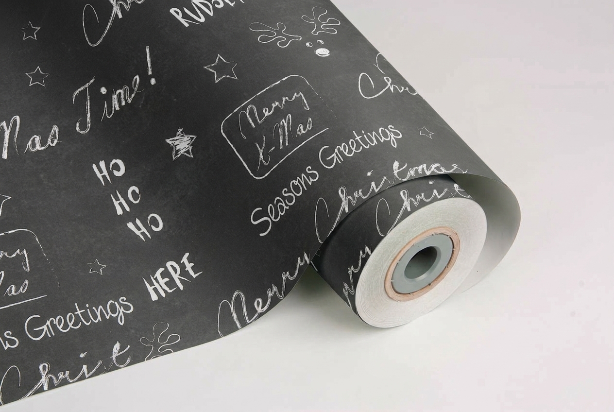 inpakpapier merry christmas black recycled