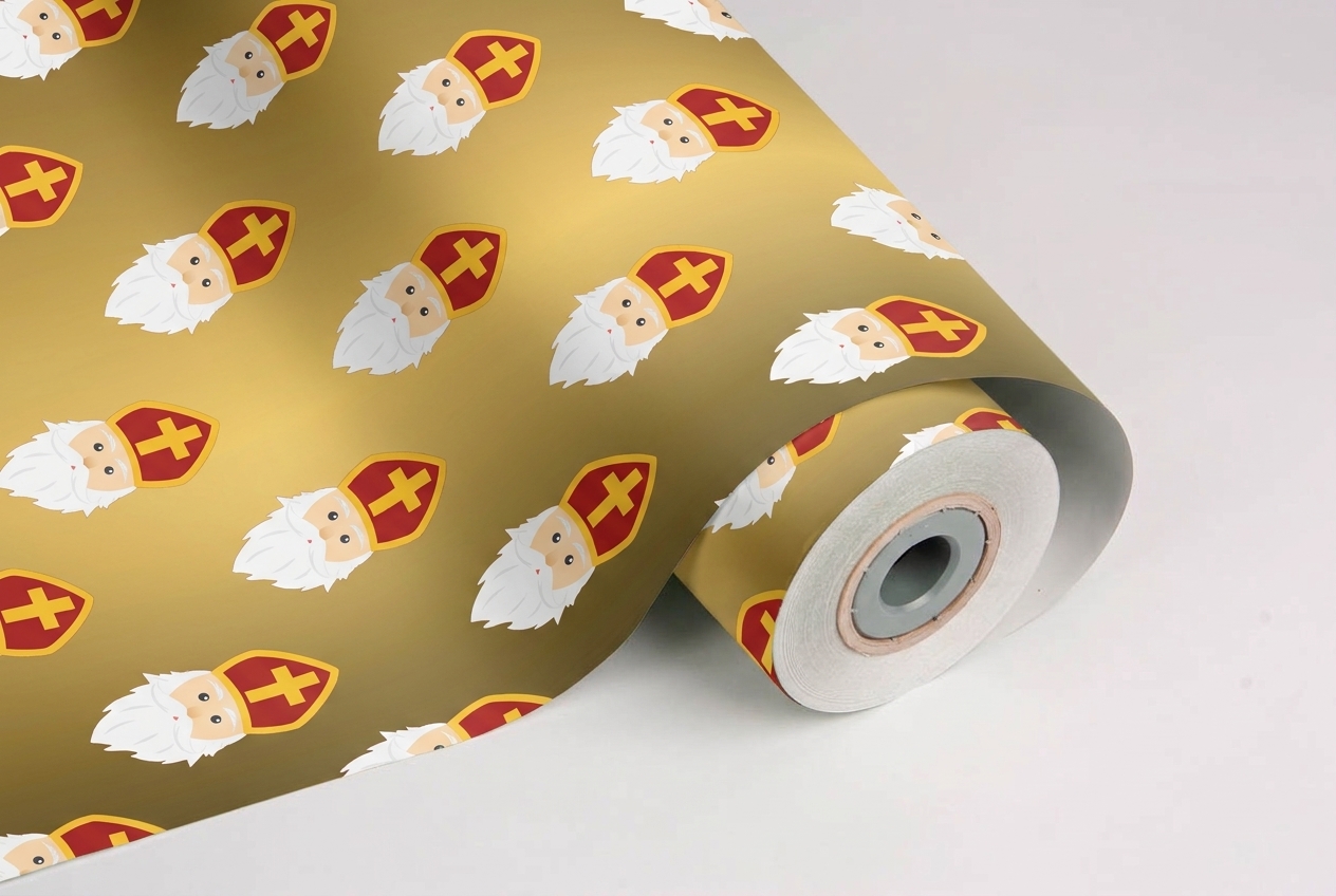 inpakpapier sinterklaas goud