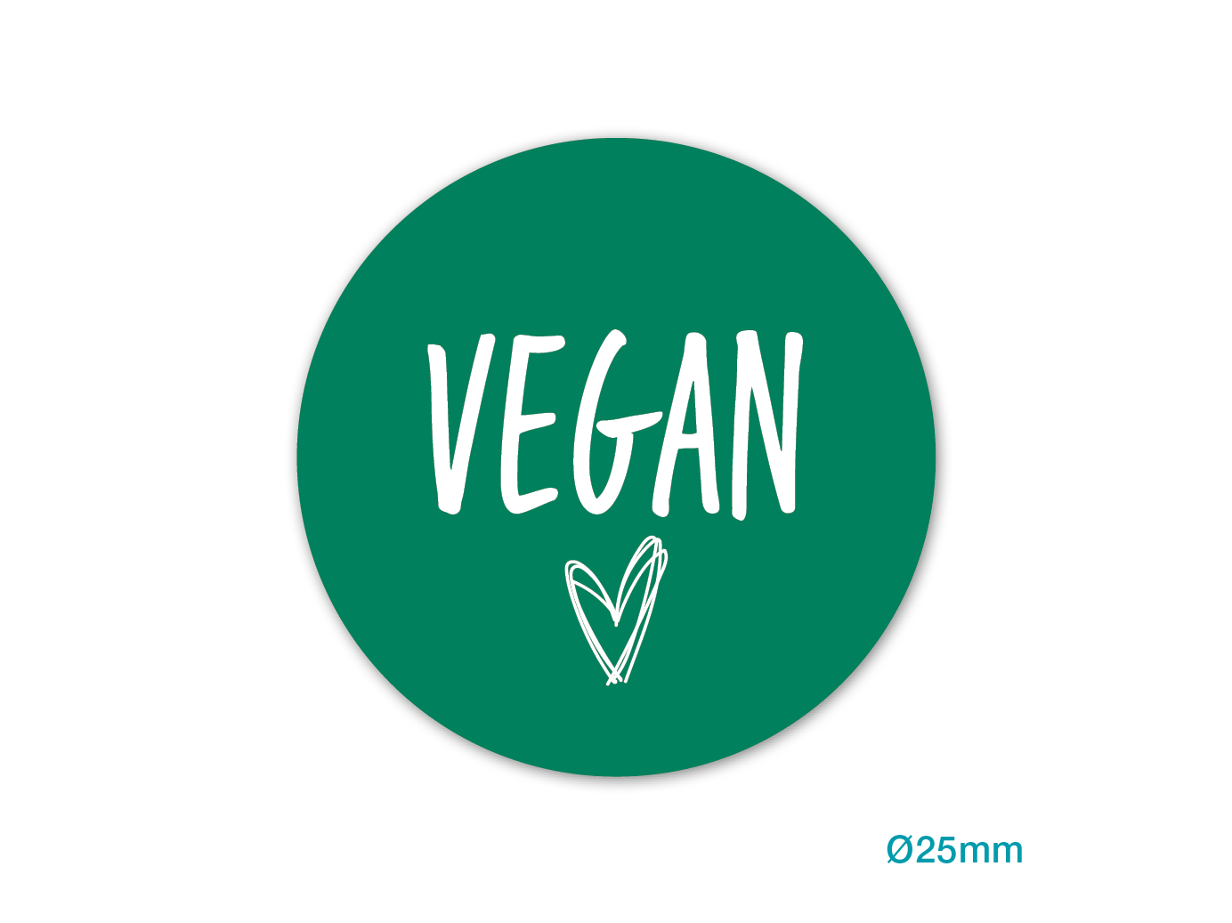 Food etiket met opdruk vegan
