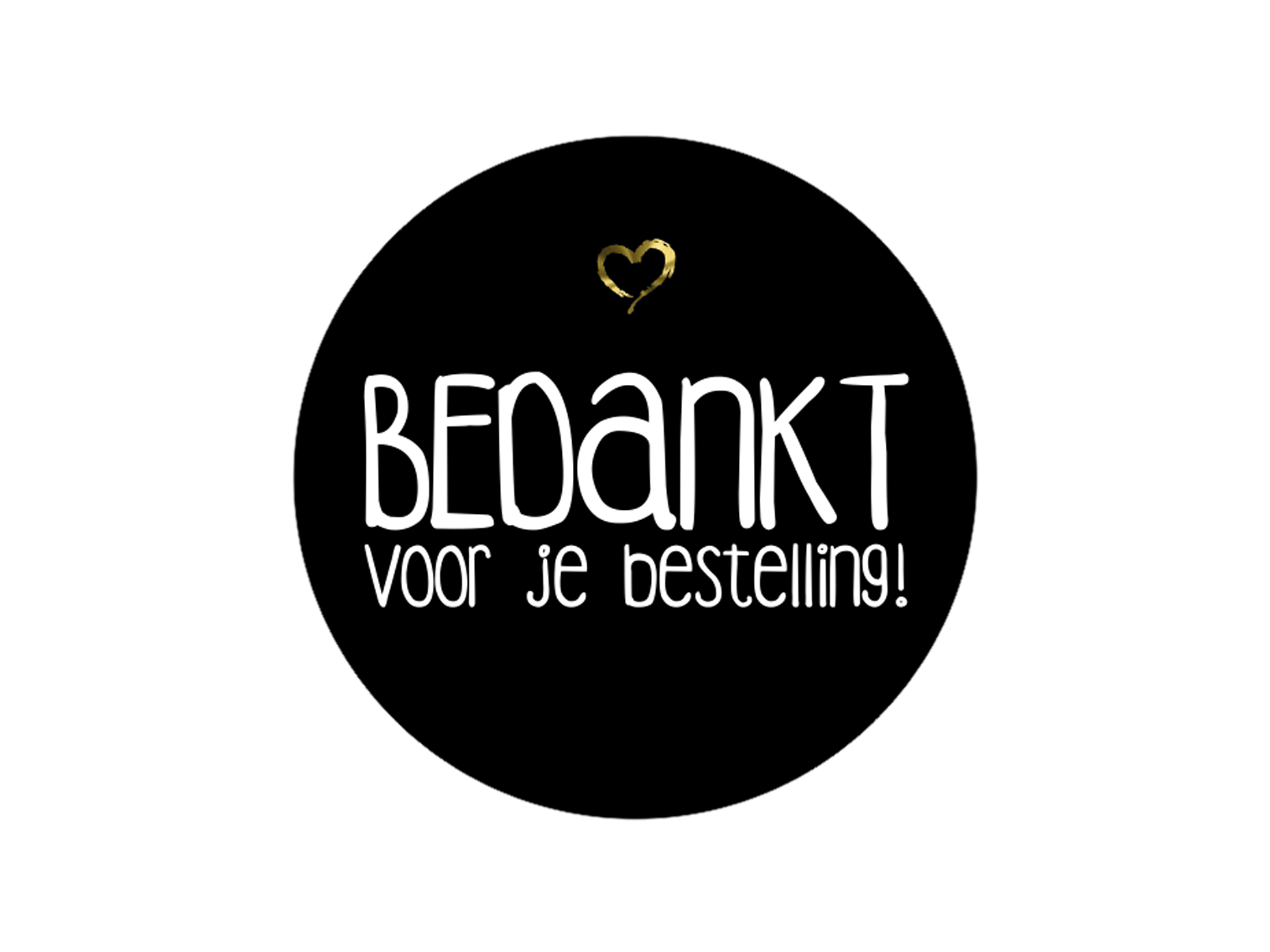 Etiket bedankt voor je bestelling