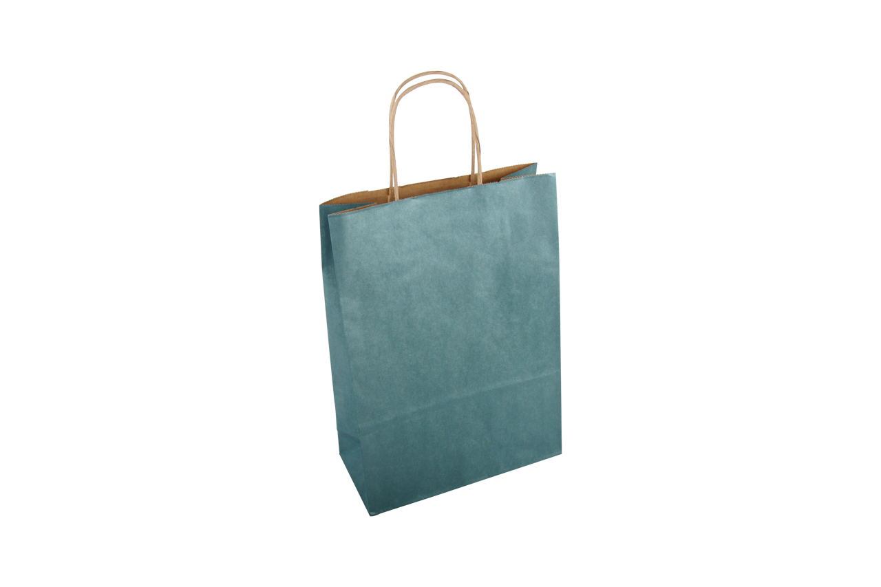 Papieren draagtassen gedraaid handvat glanzend blauw