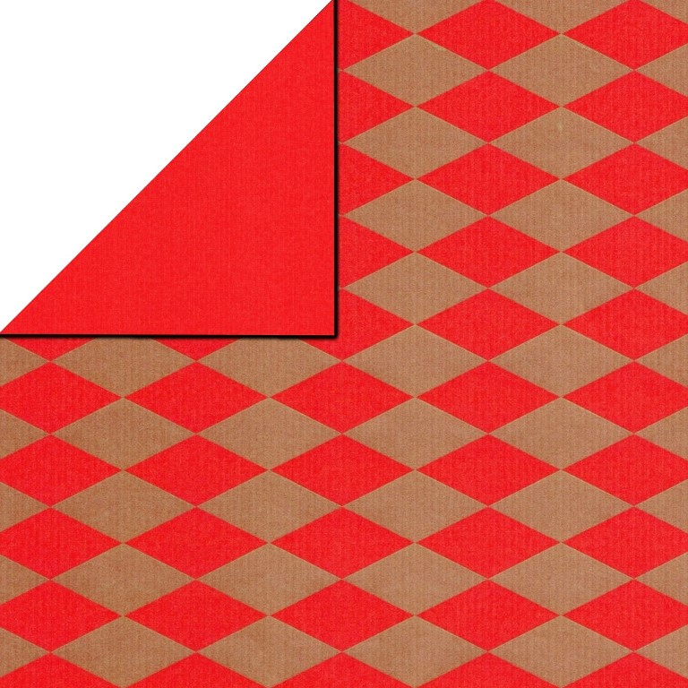 inpakpapier kraft wiebertje rood goud dubbelzijdig 
