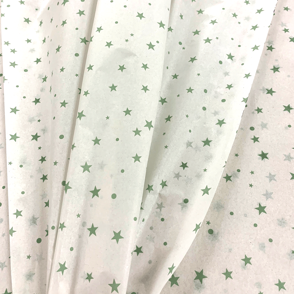zijdevloei stars & dots groen
