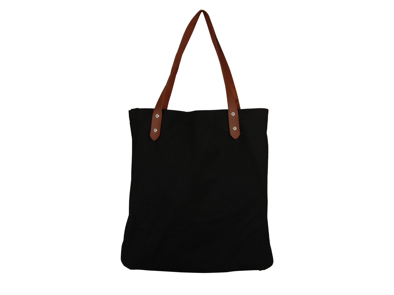 Canvas draagtas met leren hengsel
