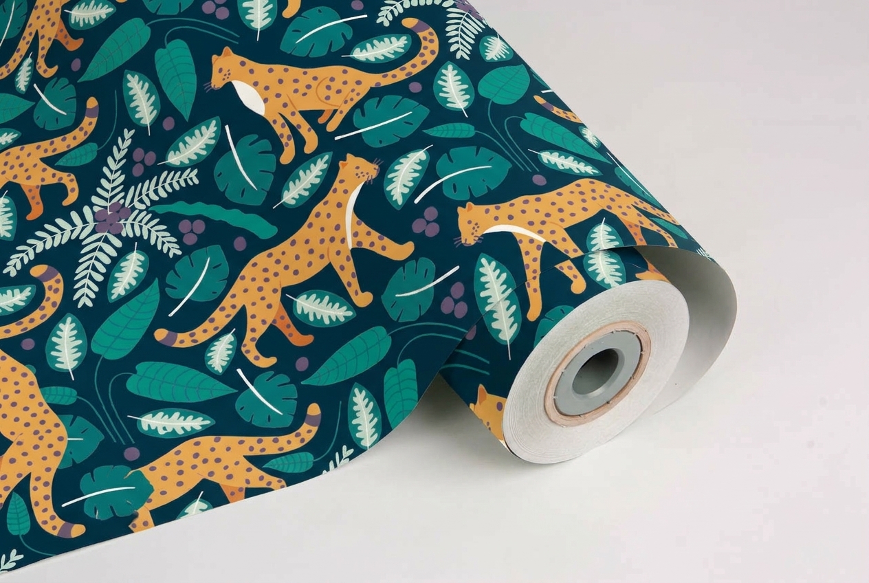 inpakpapier wildlife dark green