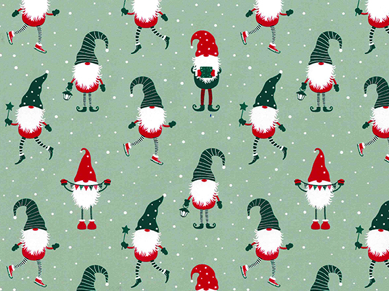 Inpakpapier Gnomy Xmas