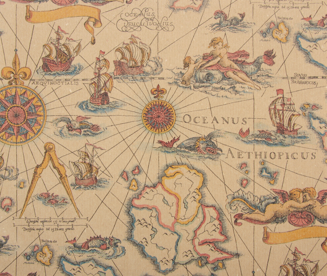 inpakpapier ocean map