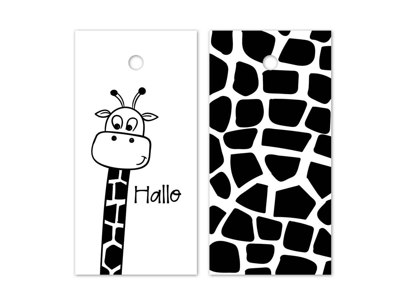 Hangkaartjes labels Hallo Giraf