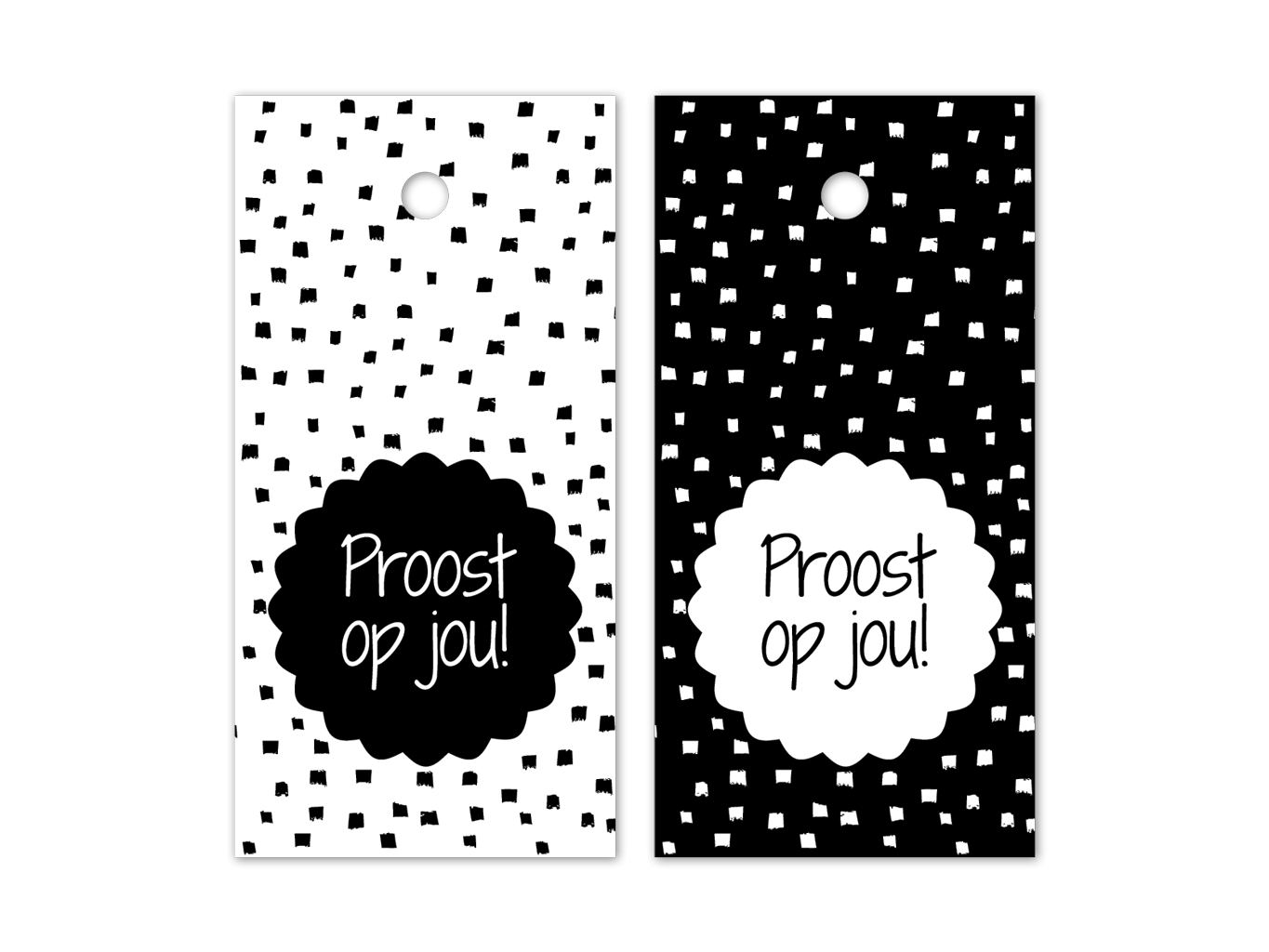 hangkaartjes labels proost op jou