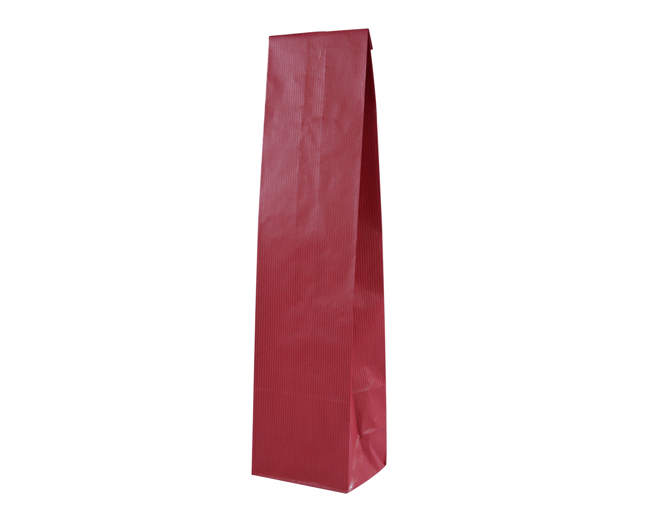 Wijfleszak kraft rood voor het feestelijk verpakken van een wijnfles