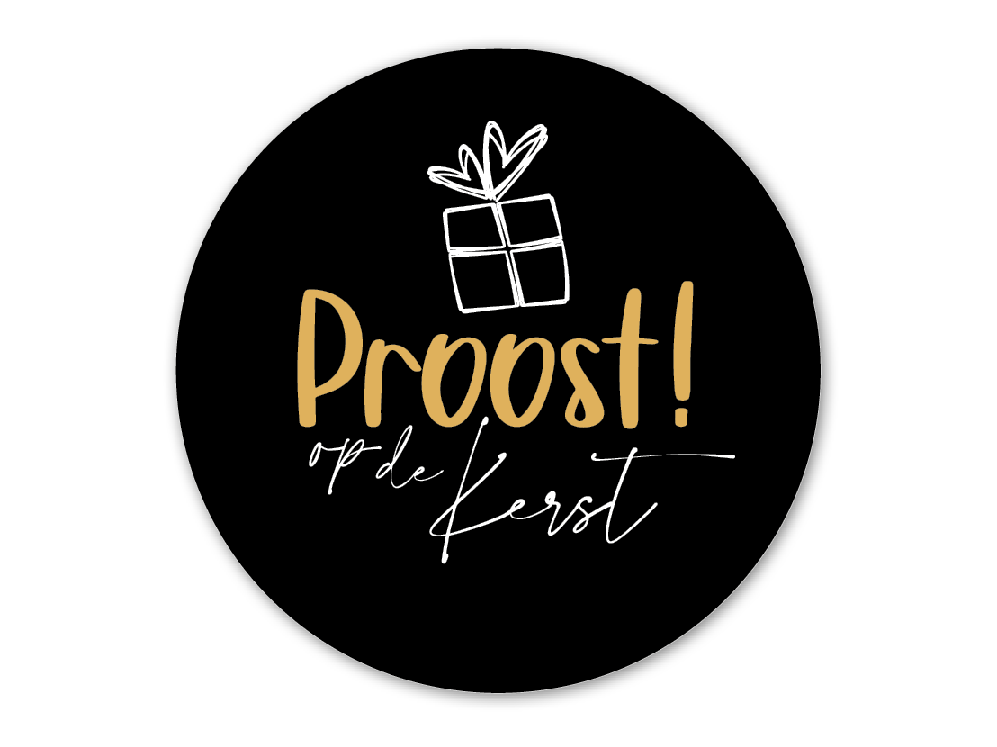 etiket proost op de kerst