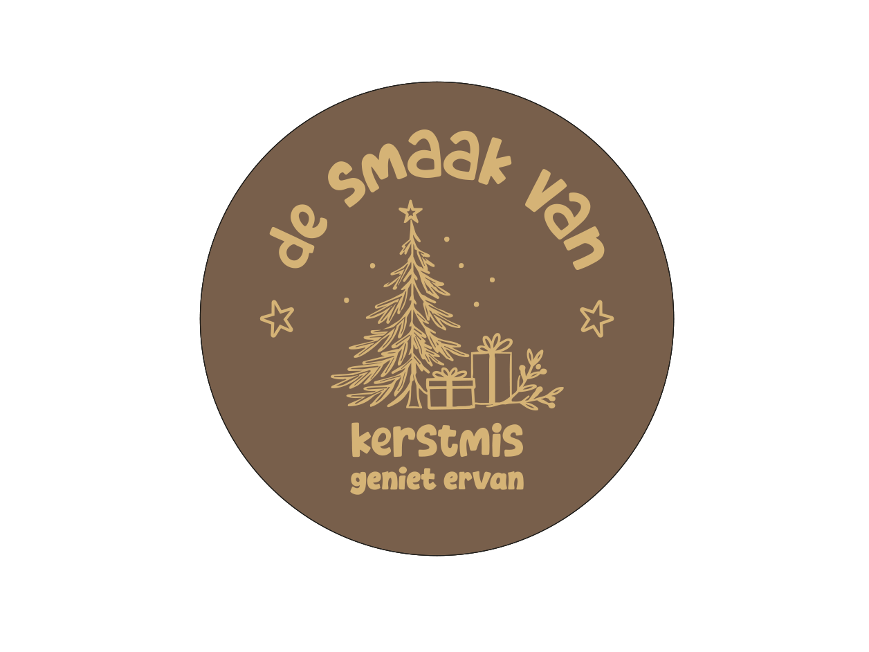 Stickers met opdruk de smaak van kerstmis