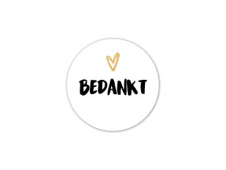 etiket bedankt