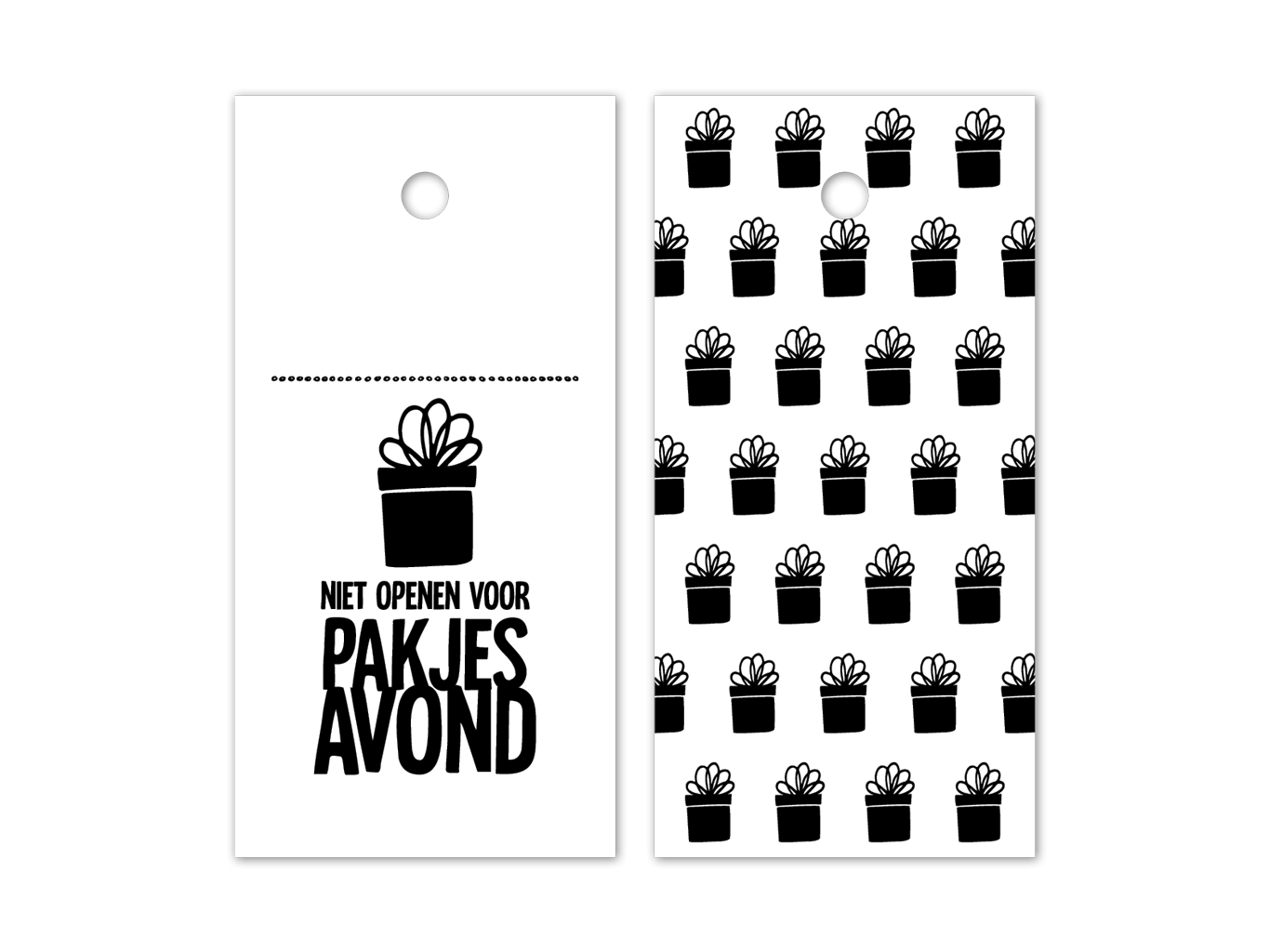 Hangkaartjes labels niet openen voor pakjesavond