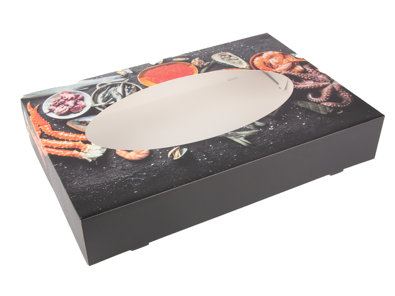 Cateringdoos met vis opdruk middel groot 