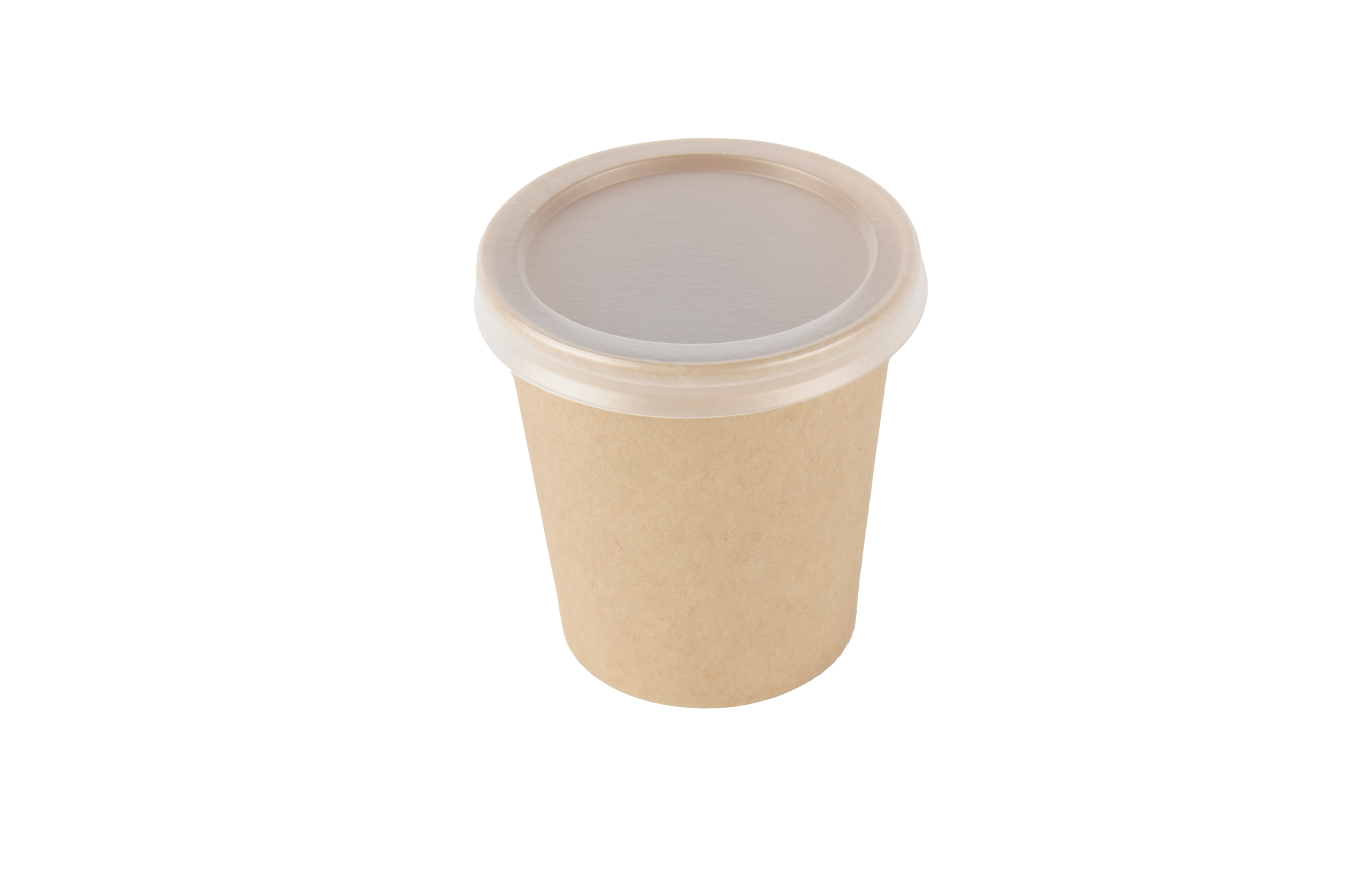 Kraft cup bruin met plastic deksel