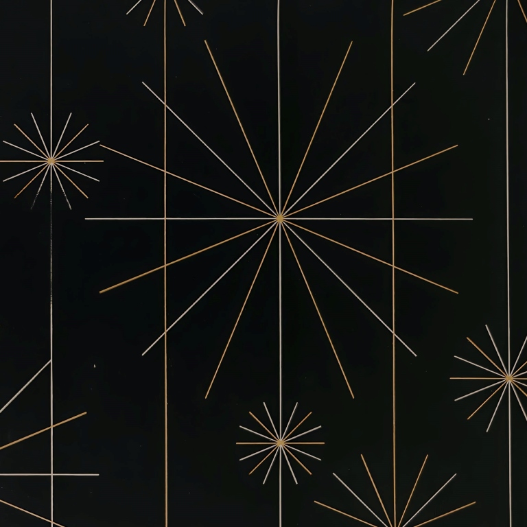 Inpakpapier Metallic Stars Black