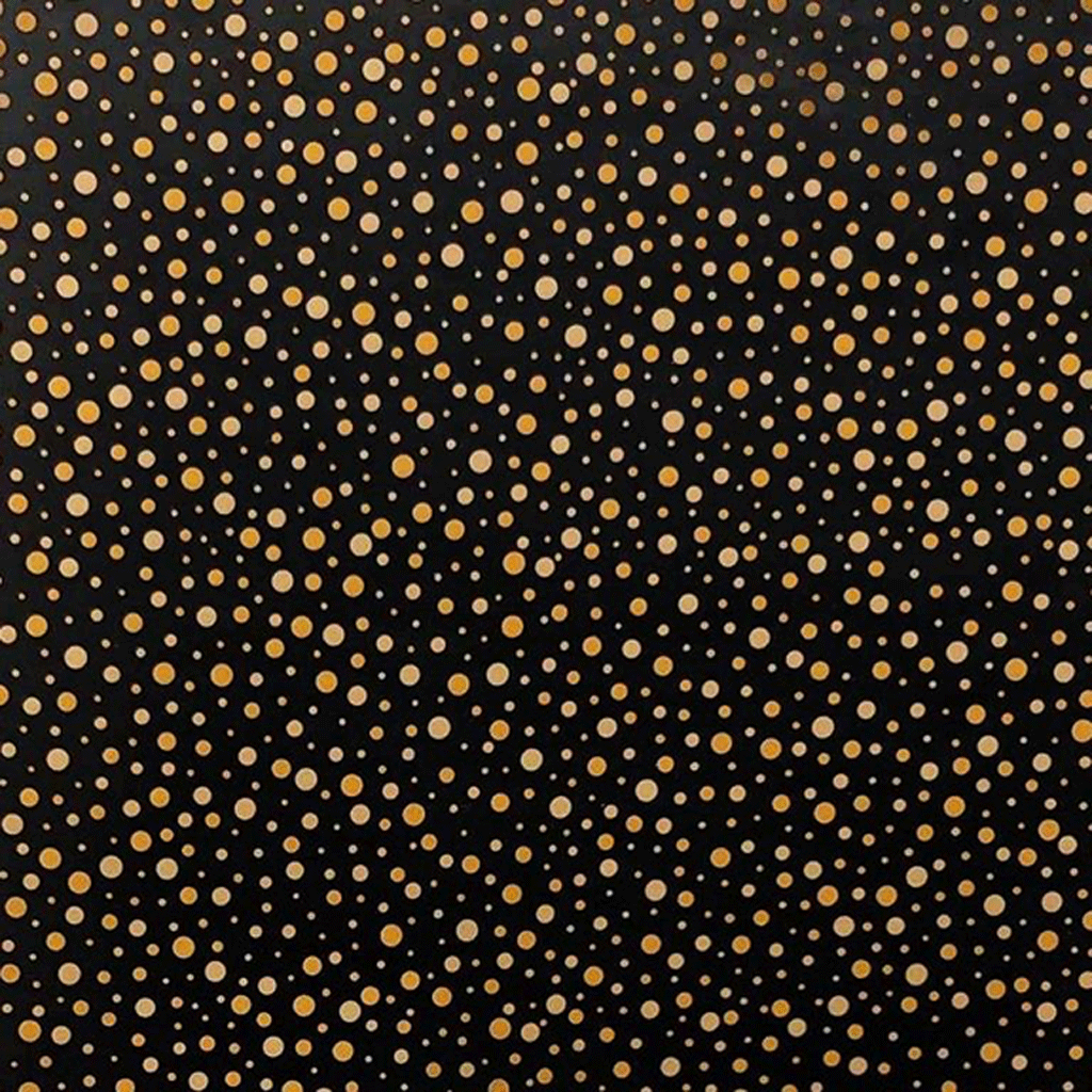 inpakpapier metallic black gold silver dots