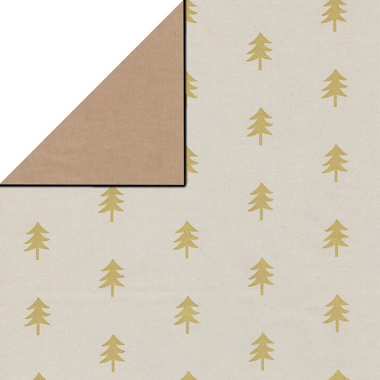 Inpakpapier Kerstboom Goud
