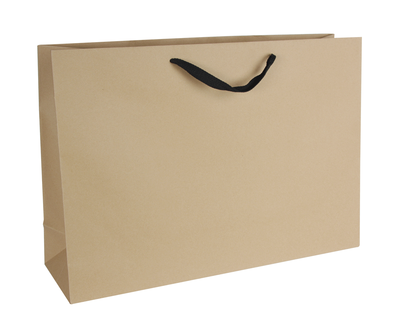 Luxe papieren draagtas bruin met zwart handvat