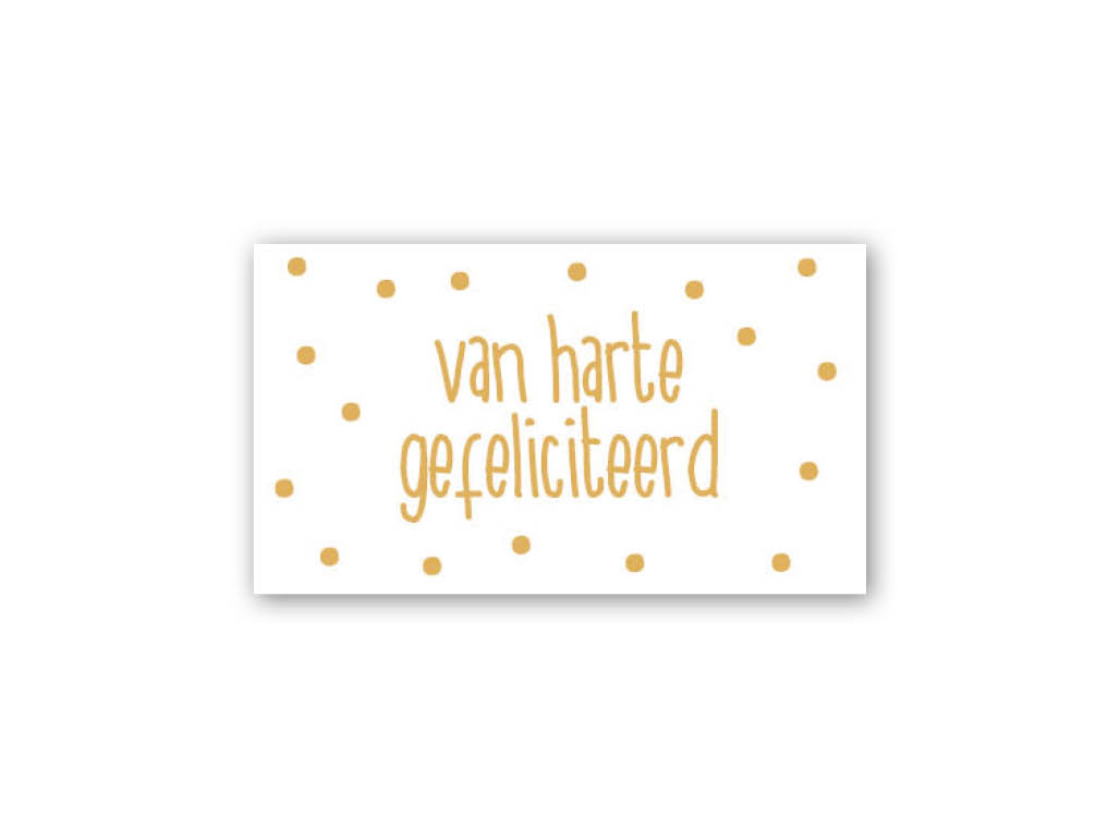 etiket van harte gefeliciteerd