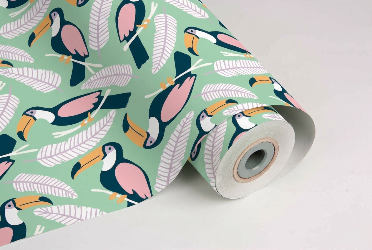 inpakpapier toekan groen