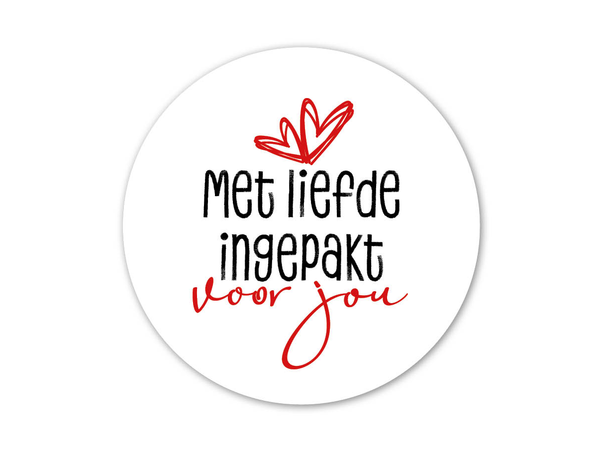 etiket met liefde ingepakt voor jou