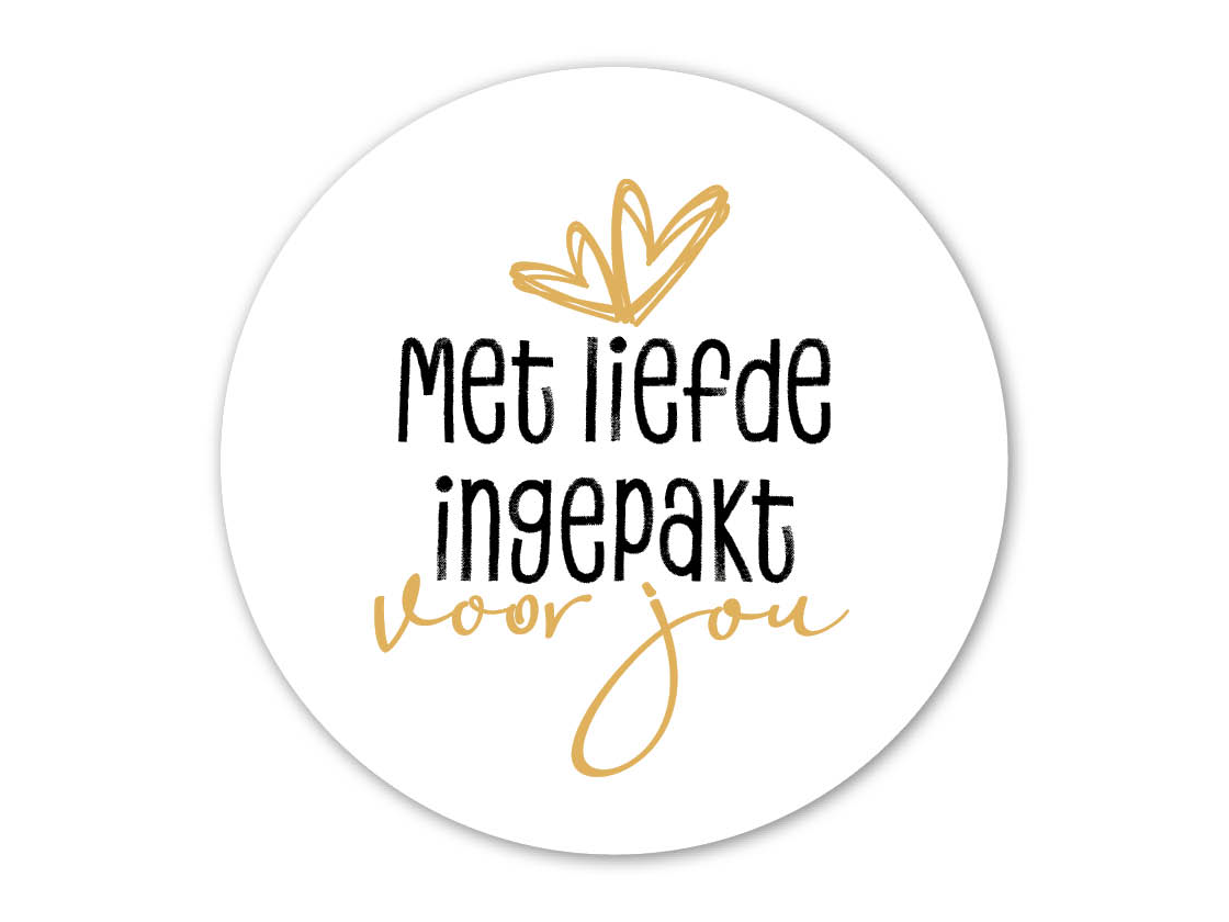 etiket met liefde ingepakt voor jou