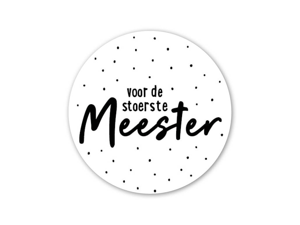 etiket voor de stoerste meester