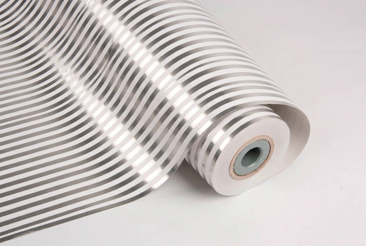 inpakpapier stripes zilver
