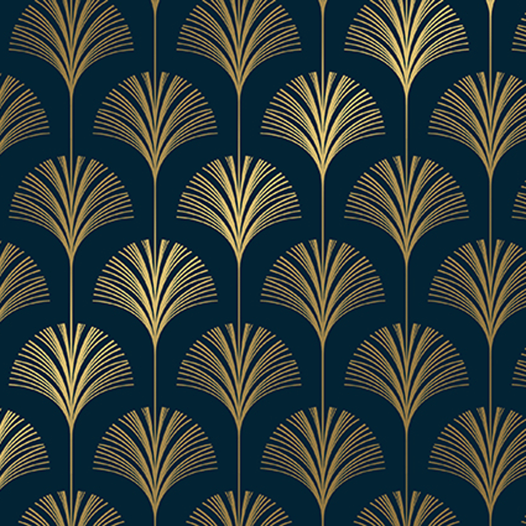 inpakpapier art deco feathers