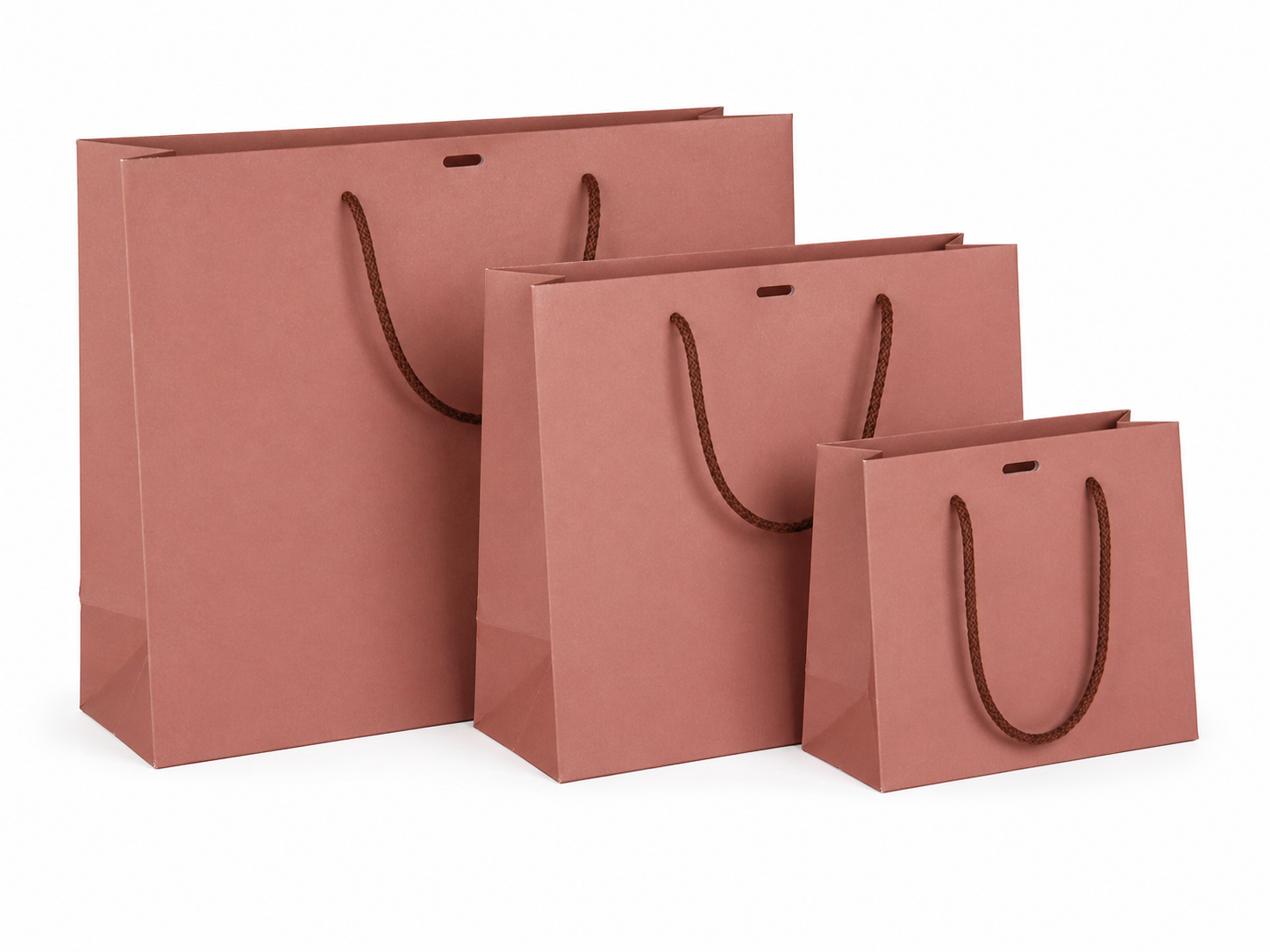 Luxe papieren draagtas roze - diverse formaten